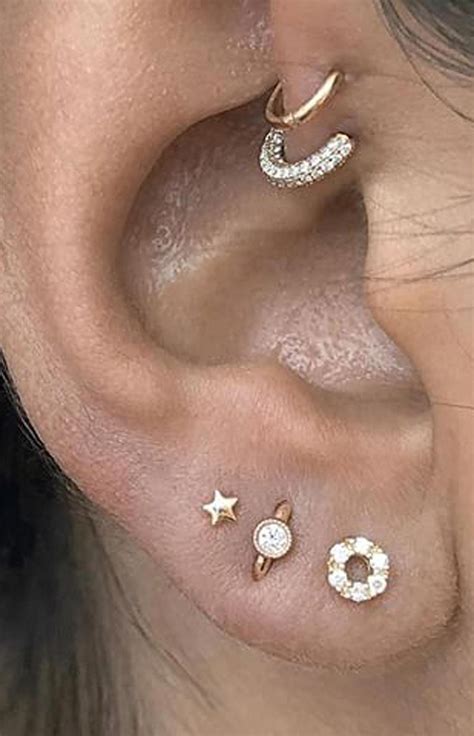 Cute Gold Ear Piercing Ideas Double Helix Jewelry Hoops