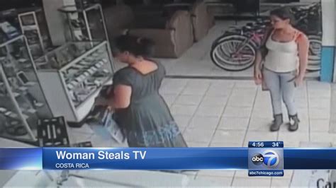 Woman Steals Tv By Hiding It Under Her Dress Abc7 Chicago