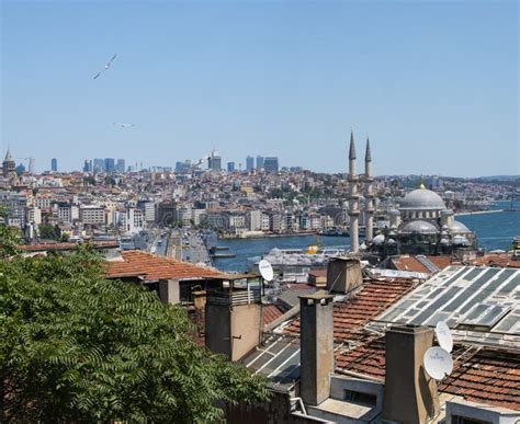 Istanbul Turkey Middle East Skyline Aerial View Panoramic Mosque