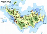 Large detailed road and tourist map of St. Barthelemy island. St ...