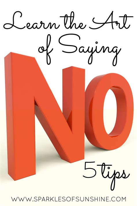 Learn The Art Of Saying No Sparkles Of Sunshine