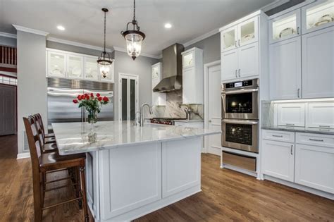 Timeless Gray And White Kitchen In Frisco Traditional Kitchen