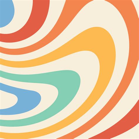 Retro Groovy Wavy Rainbow Background Background In The Style Of The