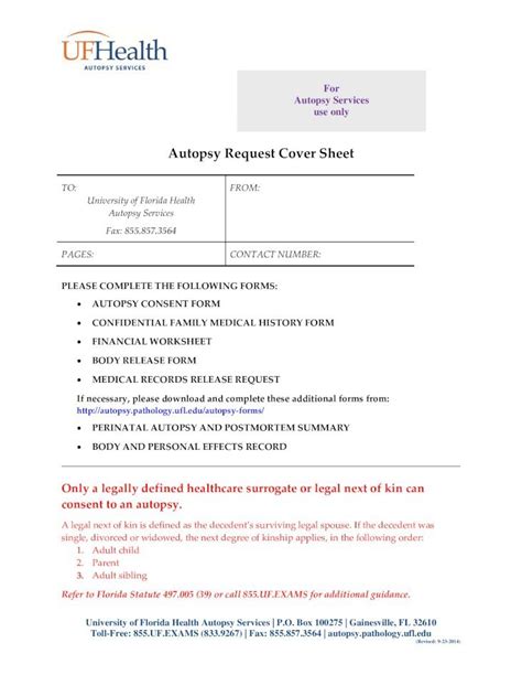 Pdf Autopsy Request Cover Sheet Autopsy Services · Autopsy Services