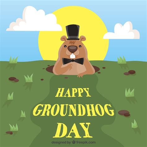 Free Vector Happy Groundhog Day Background