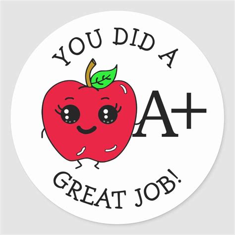 Great Job A Teacher And Student Classic Round Sticker Zazzle