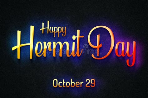 Happy Hermit Day October 29 Empty Space For Text Copy Space Right