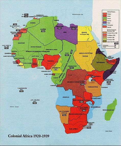 The Map In The Picture Shows Colonial Africa From 1920 1939 It Shows