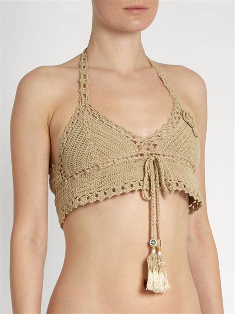 Click Here To Buy She Made Me Jannah Skirted Crochet Bikini Top At
