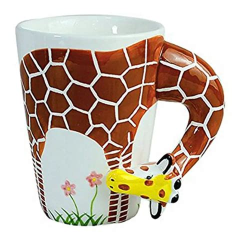 Creative T Ceramic Coffee Milk Tea Mug 3d Animal Shape Hand Painted