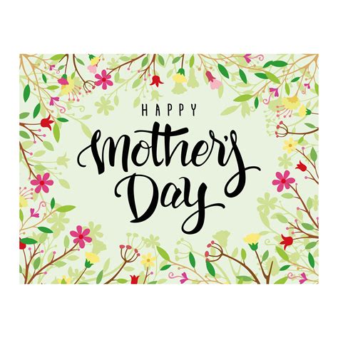 Happy Mothers Day Card Design With A Floral Frame Happy Mothers Day