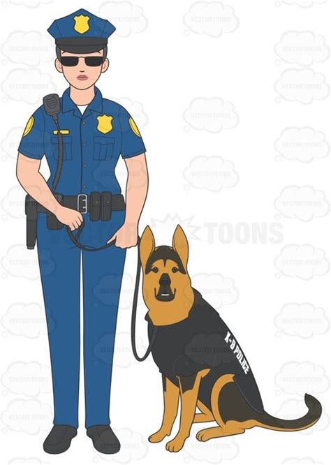 Female Police Officer Standing With Her K9 Female Police Officers