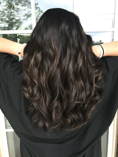 There is a joke claiming that everything is simple with women: Dark brown hair with subtle peekaboo highlights | Hair ...