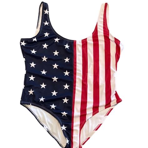 City Streets American Flag One Piece Swimsuit Gem