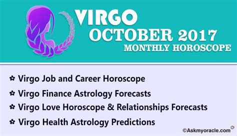October 2017 Monthly Horoscope For Virgo Virgo 2017 Astrology
