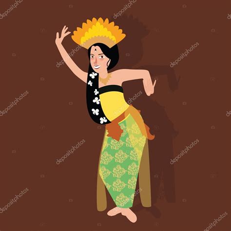 Stok Ilustrasi Bali Bali Penari Tradisional Indonesia Tari Kecak Budaya Kostum Asia Wanita Oleh