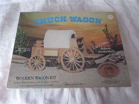 Vintage 1977 Wooden Chuck Covered Wagon Model Kit Allwood 5015 Sealed