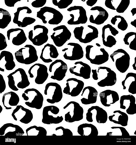 Seamless Black And White Leopard Pattern Animal Skin Grunge Texture