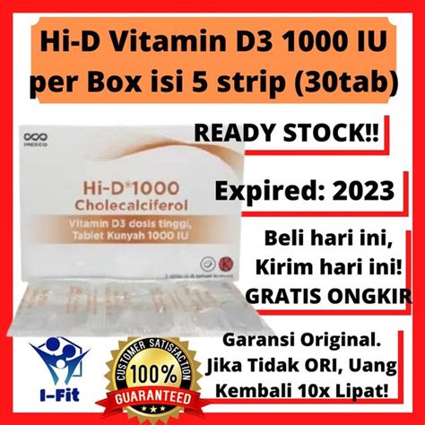 Jual Hi D Hi D 1000 Iu Vitamin D3 Per Box Isi 30 Tablet Kunyah Di Lapak