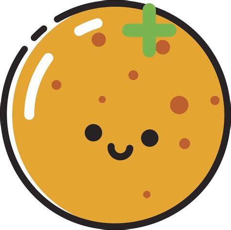Happy Cute Kawaii Fruit Cartoon Emoji Orange Vinyl Decal Sticker