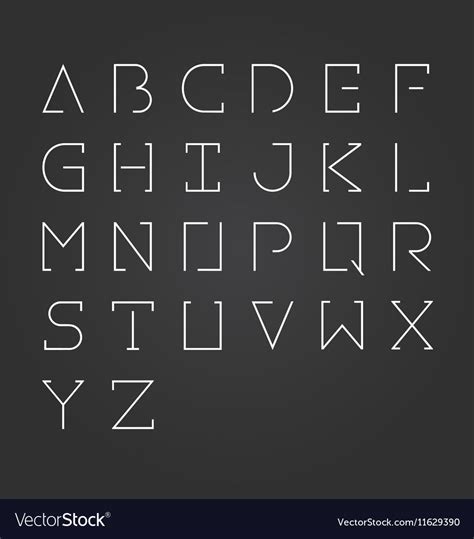 Alphabet Design Set Minimalist Style Royalty Free Vector