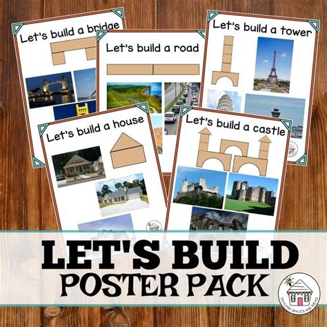 Build Printable Poster Pack Preschool Construction Block Center