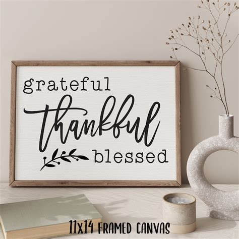 Grateful Thankful Blessed Sign Etsy