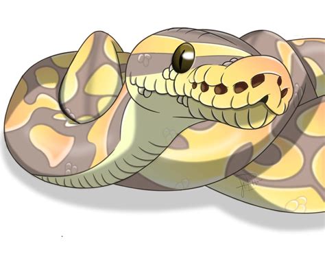 Cute Cartoon Python Snake