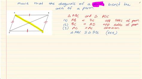 Grade 10 Euclidean Geometry Parallelogram Proof The Diagonals Of A