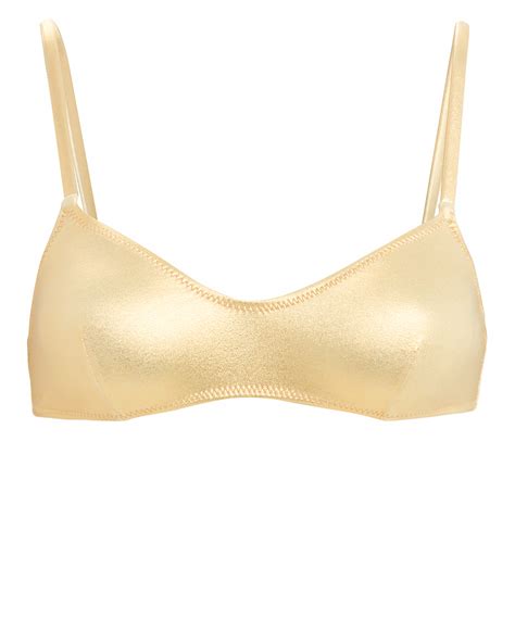 Shop Solid Striped Rachel Gold Bikini Top