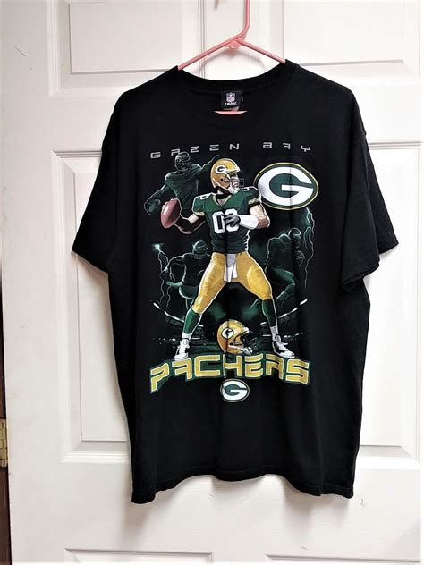 Nfl Team Apparel Black Green Bay Packers Graphic T Shirt Size Xl