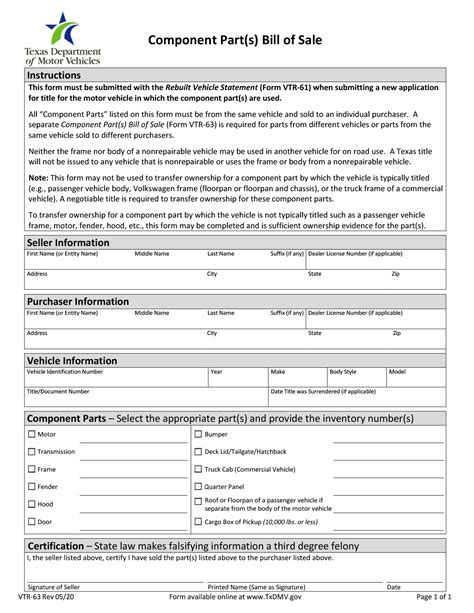 Texas Bill Of Sale Form Templates For Car Boat Fill Out And Download
