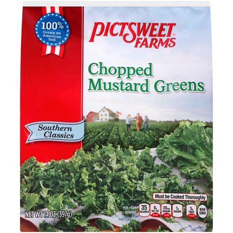 An american salad green with frilly leaves and medium to hot mustard flavor. PictSweet Farms Chopped Mustard Greens - Walmart.com ...