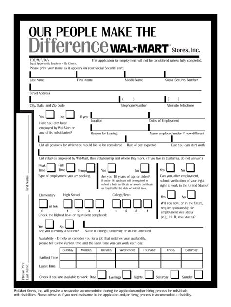 Walmart Application Pdf 2020 2022 Fill And Sign Printable Template
