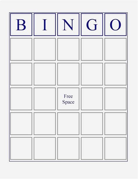 Free Collection Blank Bingo Card Template Microsoft Word Blank Bingo