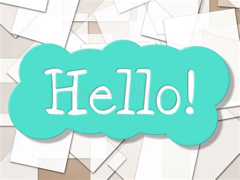 Hello Sign Shows How Are You And Greetings Stock Illustration