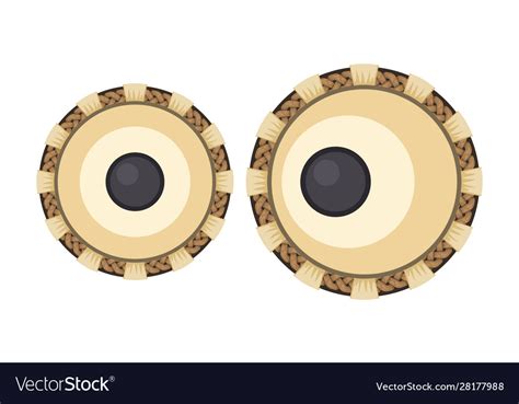 Indian Musical Instrument Tabla With Top View Vector Image
