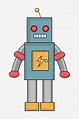 Robot Dibujado A Mano Robot De Dibujos Animados Ilustración Ilustración ...