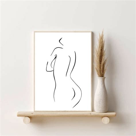 Nude Woman One Line Drawing Nude Woman Line Are Drawing One Etsy Hong