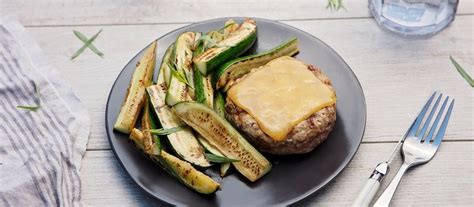 Grilled Turkey Burger With Gouda Cheese And Zucchini Spears Metabolic