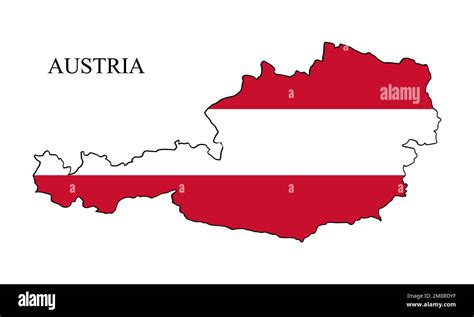 Austria Map Vector Illustration Global Economy Famous Country