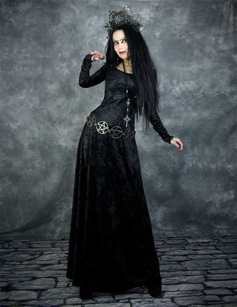 Velvet Minerva Witch Dress Crushed Velvet Long Witchy Dress By