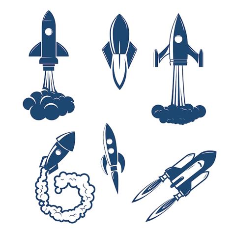 Premium Vector Set Of The Rocket Launches