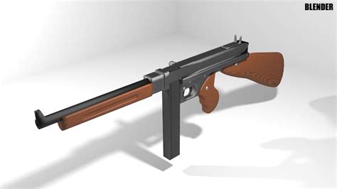 Thompson M1a1 Submachine Gun 3d Model By Faizal3dx