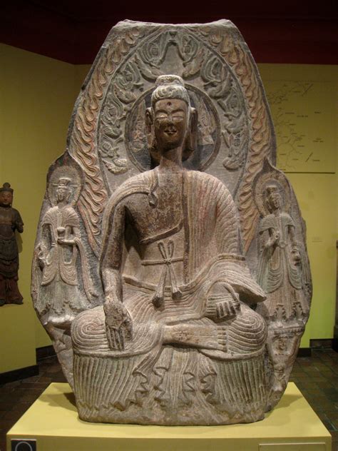 Fileseated Buddha With Attending Bodhisattva China Northern Wei