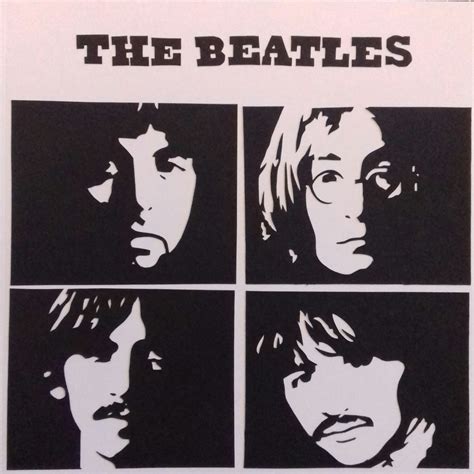 The Beatles Album Cover Handmade Papercut Card Black Mounted On