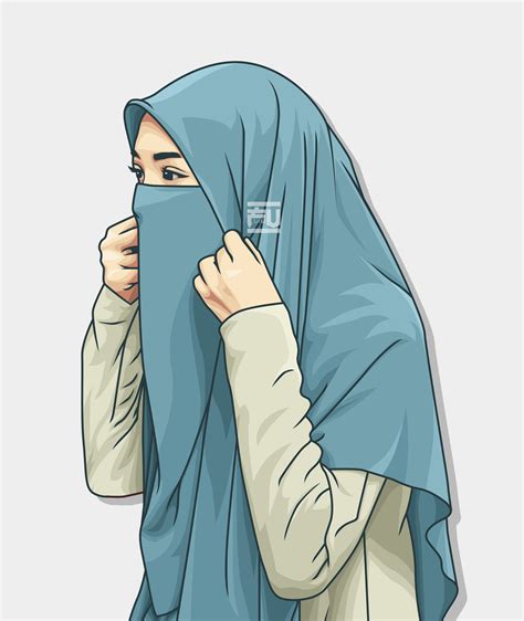 Hijab Vector Niqab Ahmadfu22 Hijab Cartoon Anime Muslimah Hijab