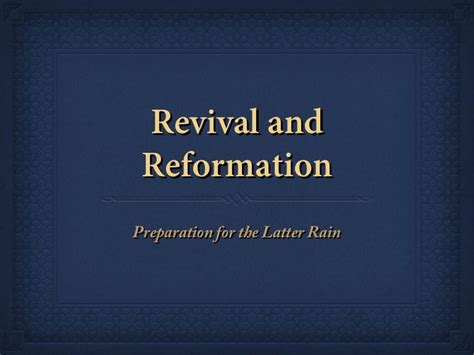 Revival And Reformation For Seventh Day Adventists