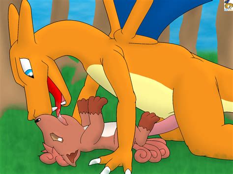 Rule 34 Ambiguous Gender Charizard Eye Contact Fur Furry Tail Kissing Looking At Another