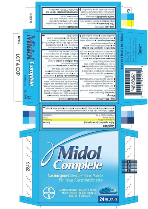 Midol Complete Gelcaps (Bayer HealthCare LLC, Consumer Care) CAFFEINE ...